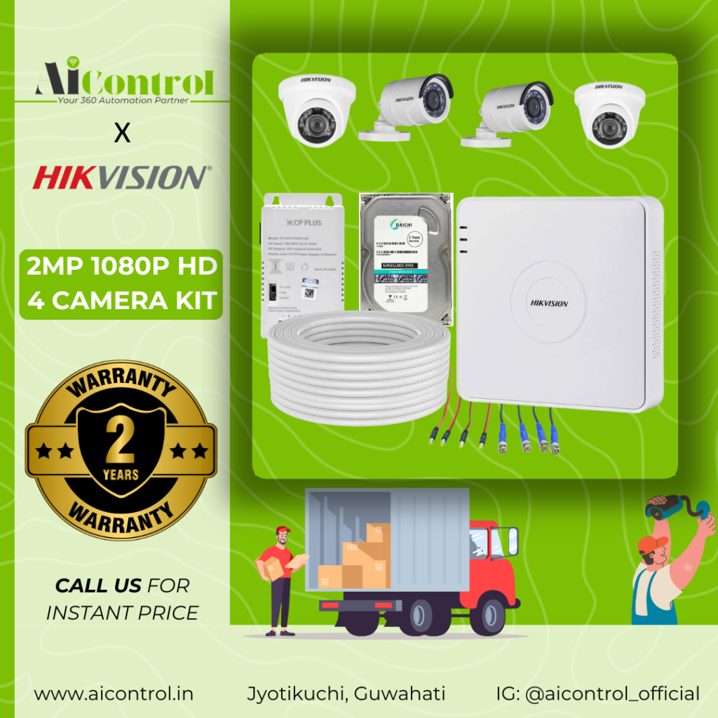 CCTV installation in Guwahati - 4 camera kit- Hikvision installer