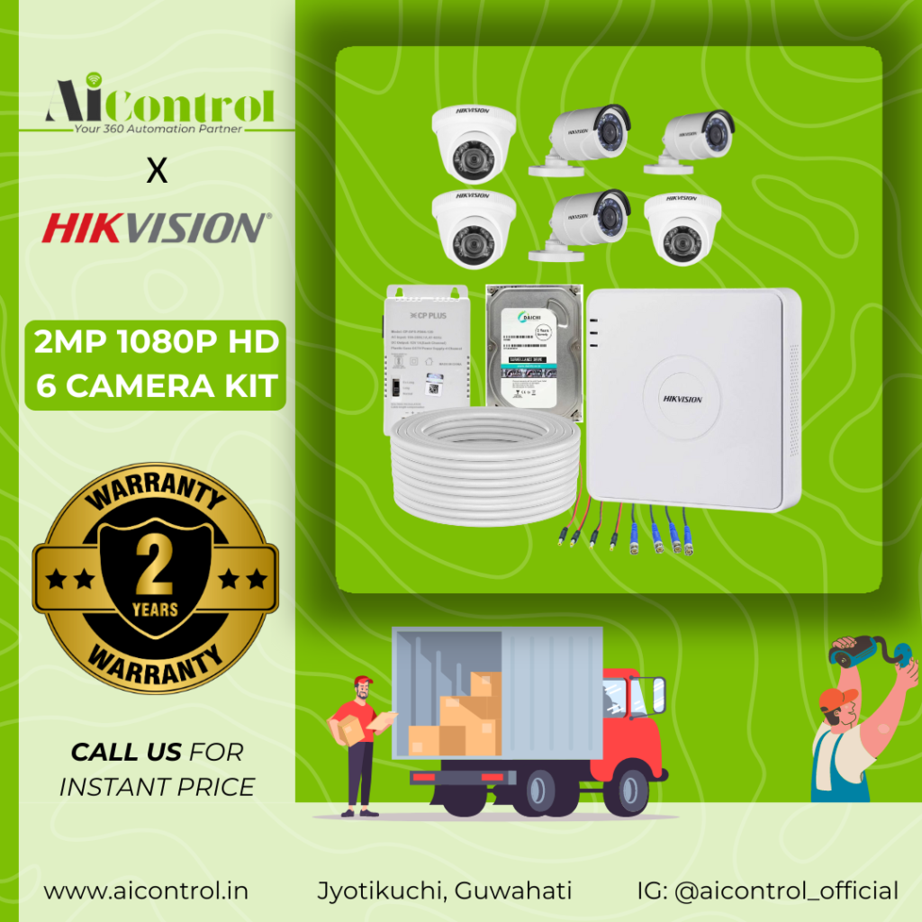 CCTV installation in Guwahati - 6 camera kit- Hikvision installer