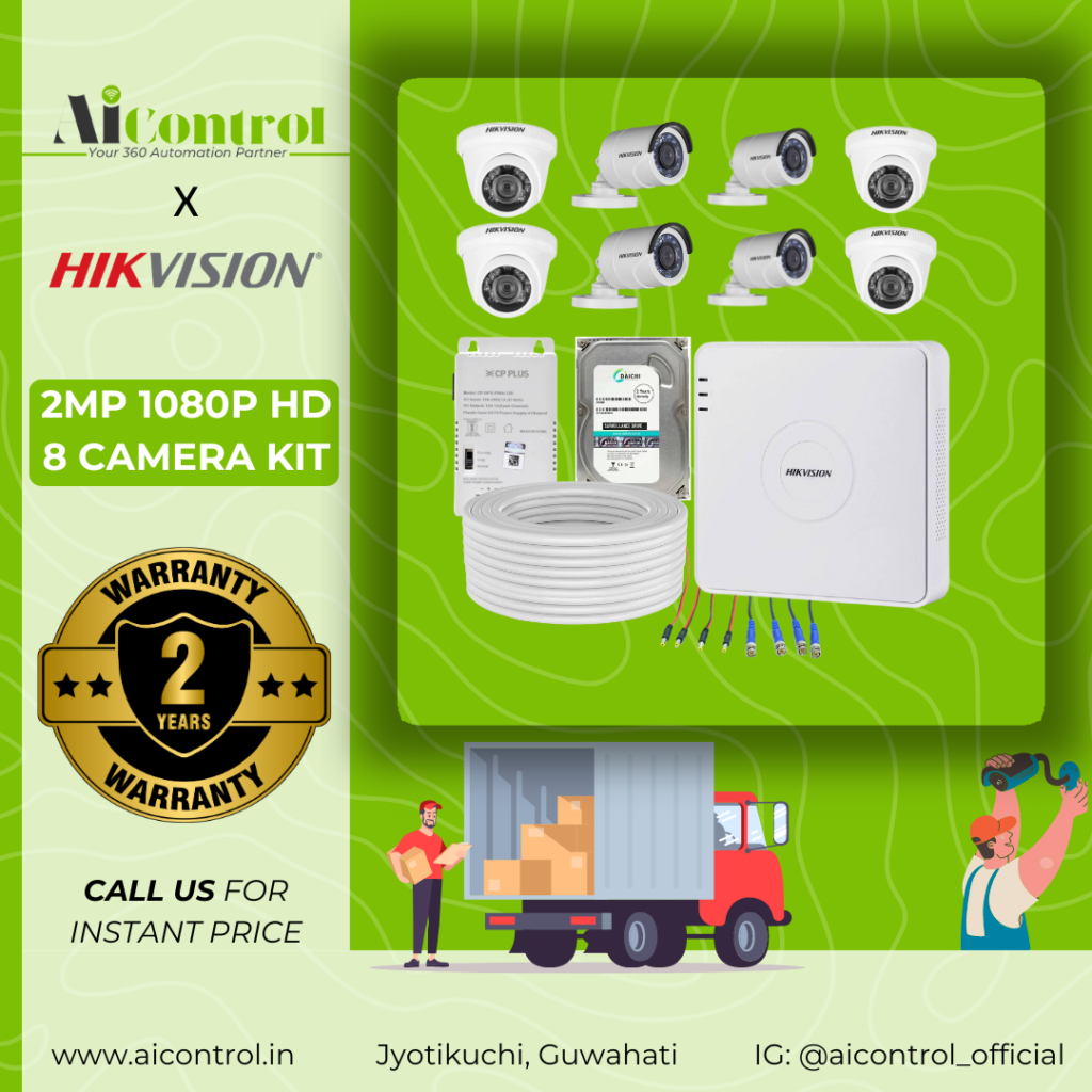 CCTV installation in Guwahati - 8 camera kit- Hikvision installer